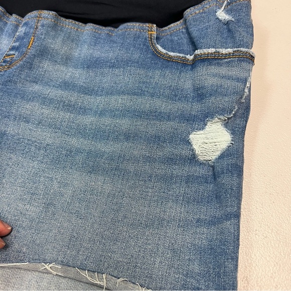 Isabel Maternity Super Stretch Blue Denim Midi Short Size 16 - Picture 6 of 9